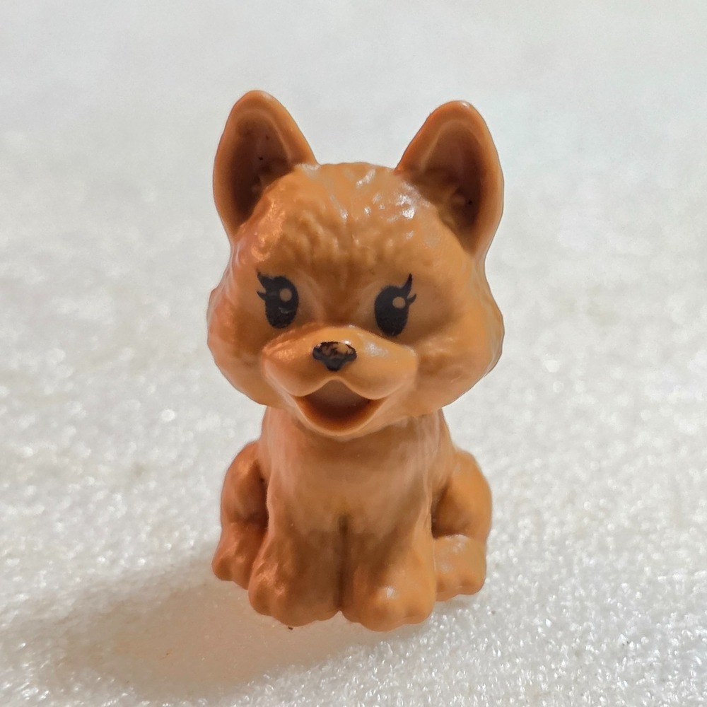 Barbie Club Chelsea Camper Brown Puppy Dog Pet Sitting Plastic Replacement 1.5"